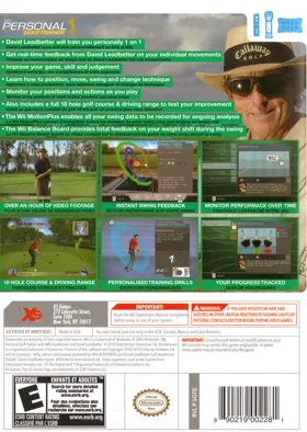 My Personal Golf Trainer box cover back